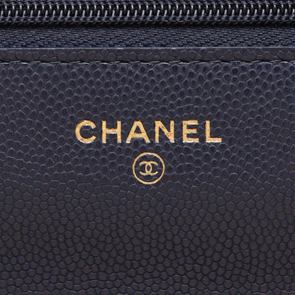 マトラッセ チェーンウォレット キャビアスキン ネイビー ゴールド金具 シャネル バッグ CHANEL