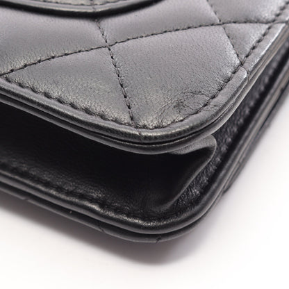 マトラッセ チェーンウォレット ラムスキン ブラック ゴールド金具 シャネル