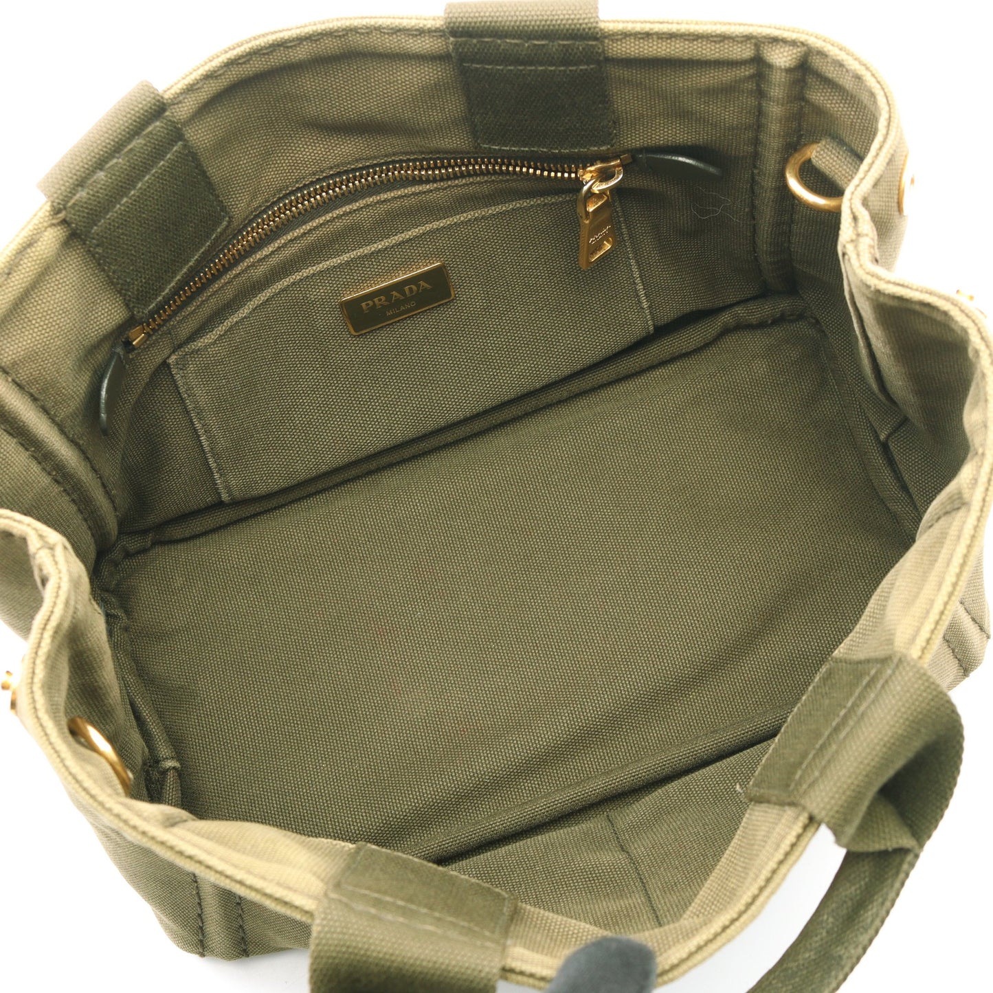 CANAPA カナパ 2WAY ハンドバッグ トートバッグ キャンバス カーキグリーン プラダ
