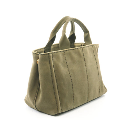 CANAPA カナパ 2WAY ハンドバッグ トートバッグ キャンバス カーキグリーン プラダ