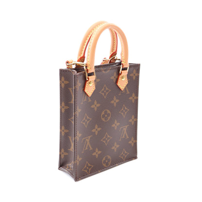 プティット サックプラ モノグラム 2WAY ハンドバッグ PVC レザー ブラウン ルイヴィトン バッグ LOUIS VUITTON