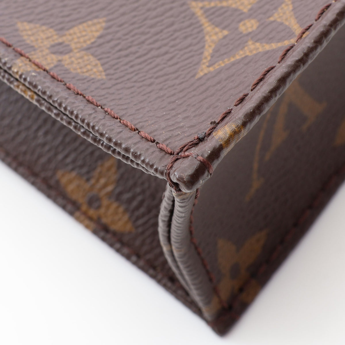 プティット サックプラ モノグラム 2WAY ハンドバッグ PVC レザー ブラウン ルイヴィトン バッグ LOUIS VUITTON