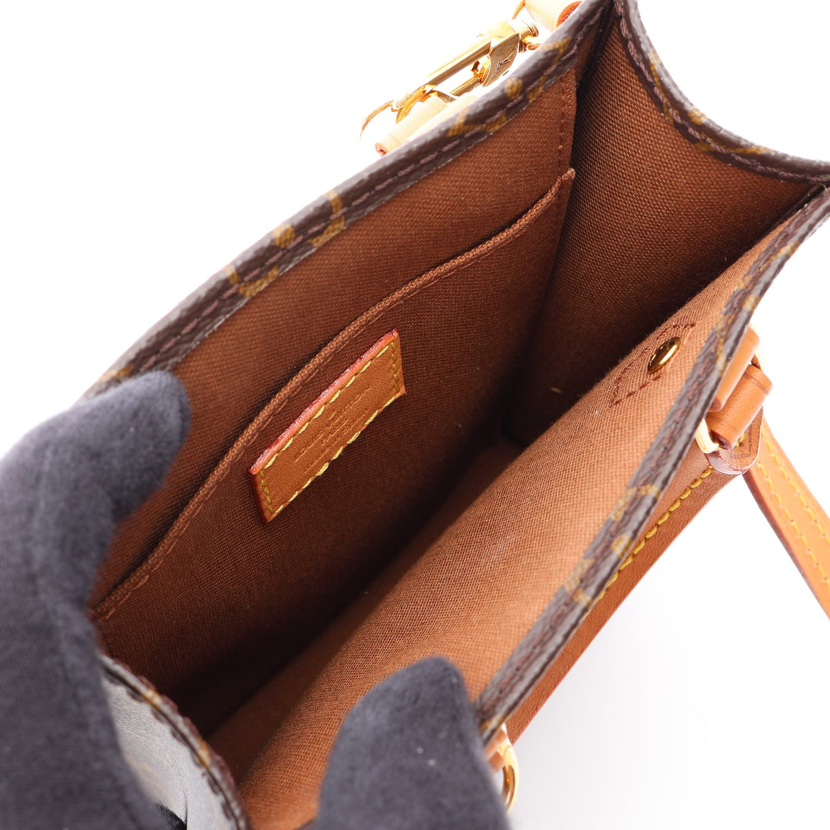 プティット サックプラ モノグラム 2WAY ハンドバッグ PVC レザー ブラウン ルイヴィトン バッグ LOUIS VUITTON