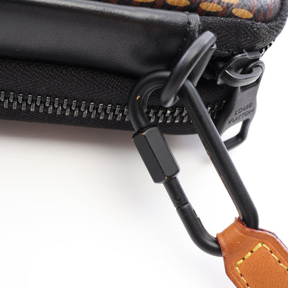 LOUIS VUITTON × NIGO ダブルフォンポーチ ショルダーバッグ PVC レザー ブラウン マルチカラー ルイヴィトン