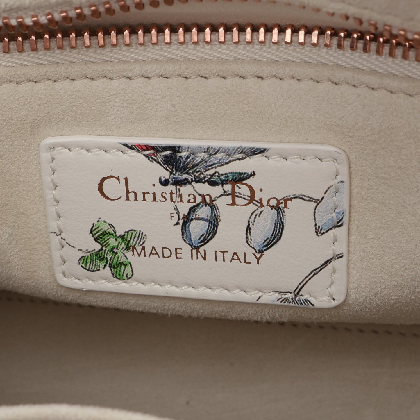 LADY DIOR MY ABCDIOR レディディオール スモール フロリレージョ 2WAY ハンドバッグ レザー ホワイト マルチカラー クリスチャンディオール