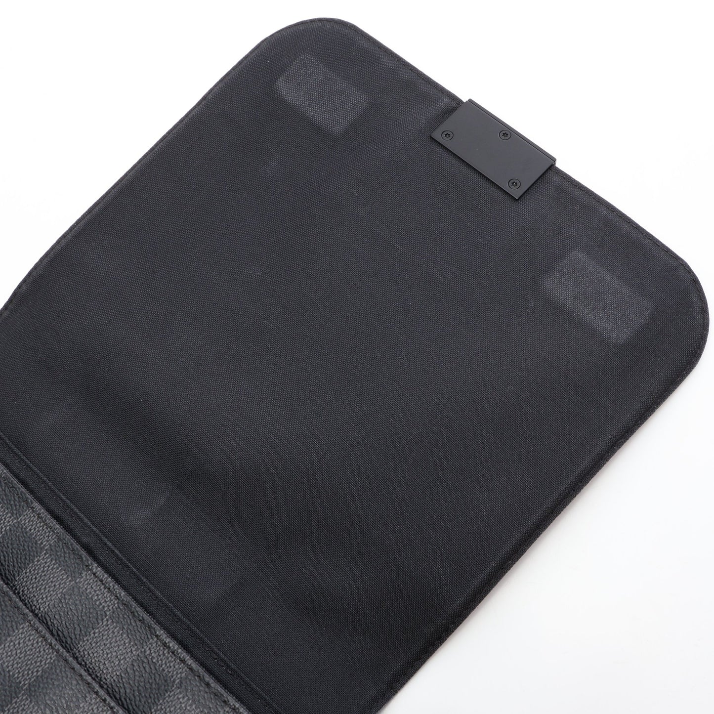 ディストリクトPM ダミエグラフィット ショルダーバッグ PVC レザー ブラック ルイヴィトン