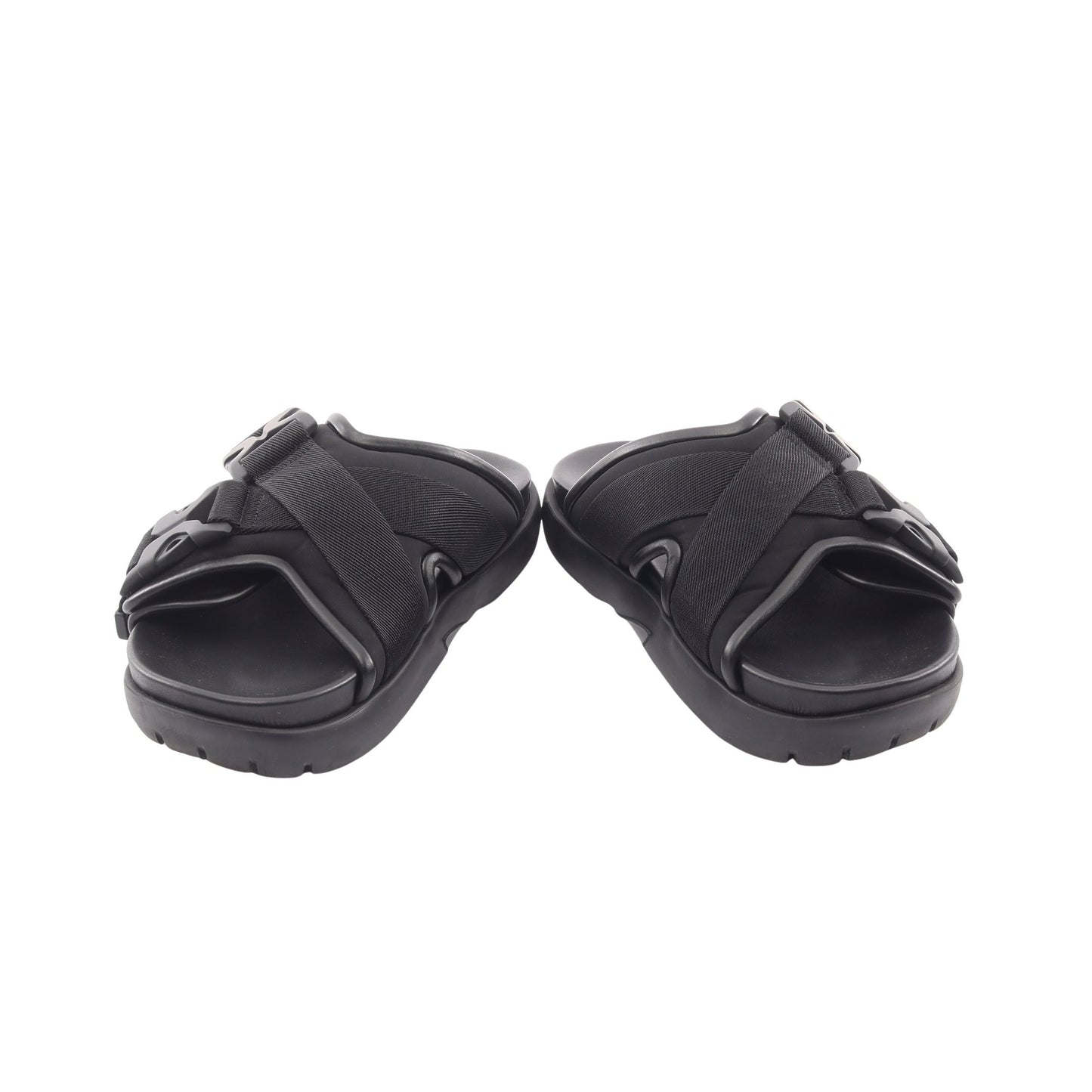 SNAP SLIDE SANDAL スライドサンダル レザー ファブリック ブラック ボッテガヴェネタ