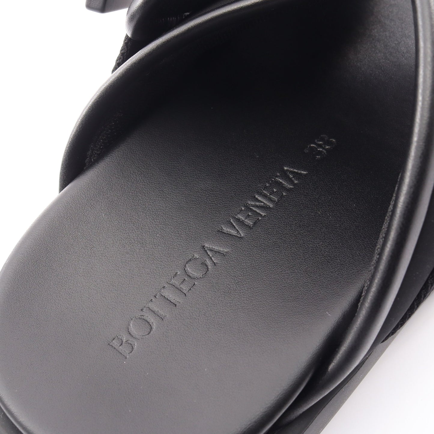 SNAP SLIDE SANDAL スライドサンダル レザー ファブリック ブラック ボッテガヴェネタ