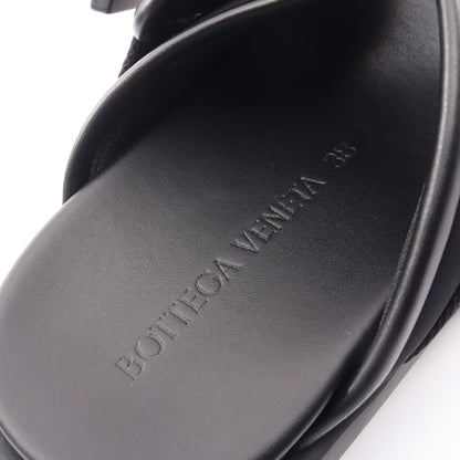 SNAP SLIDE SANDAL スライドサンダル レザー ファブリック ブラック ボッテガヴェネタ
