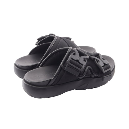 SNAP SLIDE SANDAL スライドサンダル レザー ファブリック ブラック ボッテガヴェネタ
