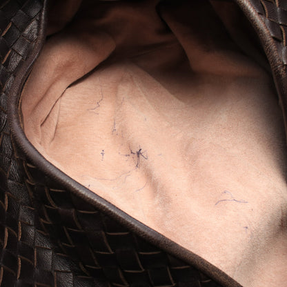 イントレチャート ワンショルダーバッグ レザー ダークブラウン ボッテガヴェネタ バッグ BOTTEGA VENETA