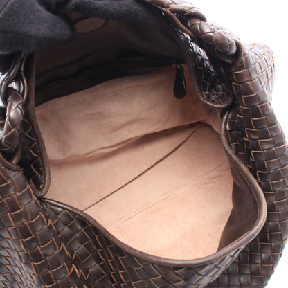 イントレチャート ワンショルダーバッグ レザー ダークブラウン ボッテガヴェネタ バッグ BOTTEGA VENETA