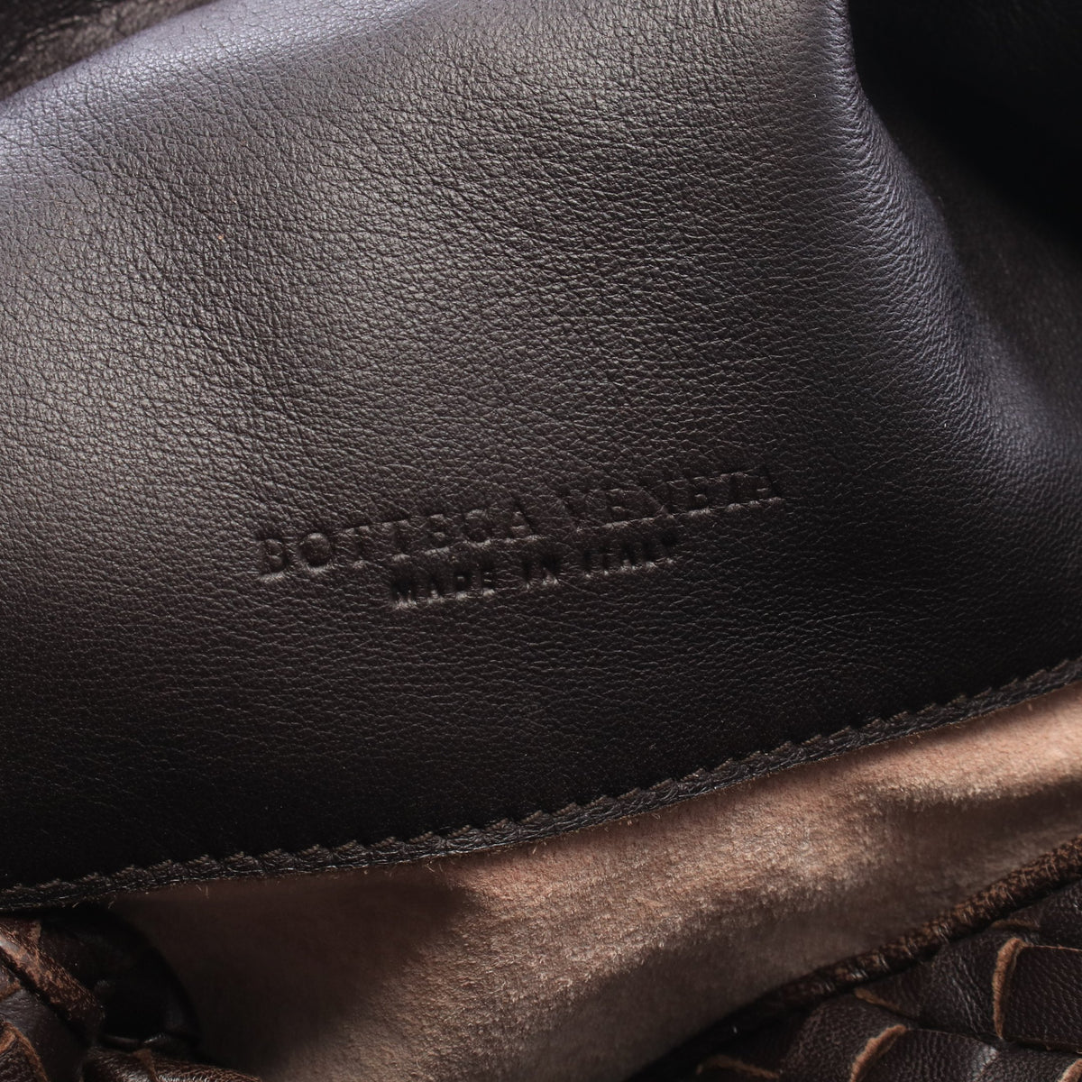 イントレチャート ワンショルダーバッグ レザー ダークブラウン ボッテガヴェネタ バッグ BOTTEGA VENETA