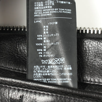 ジャケット レザー レーヨン コットン ブラック トムフォード