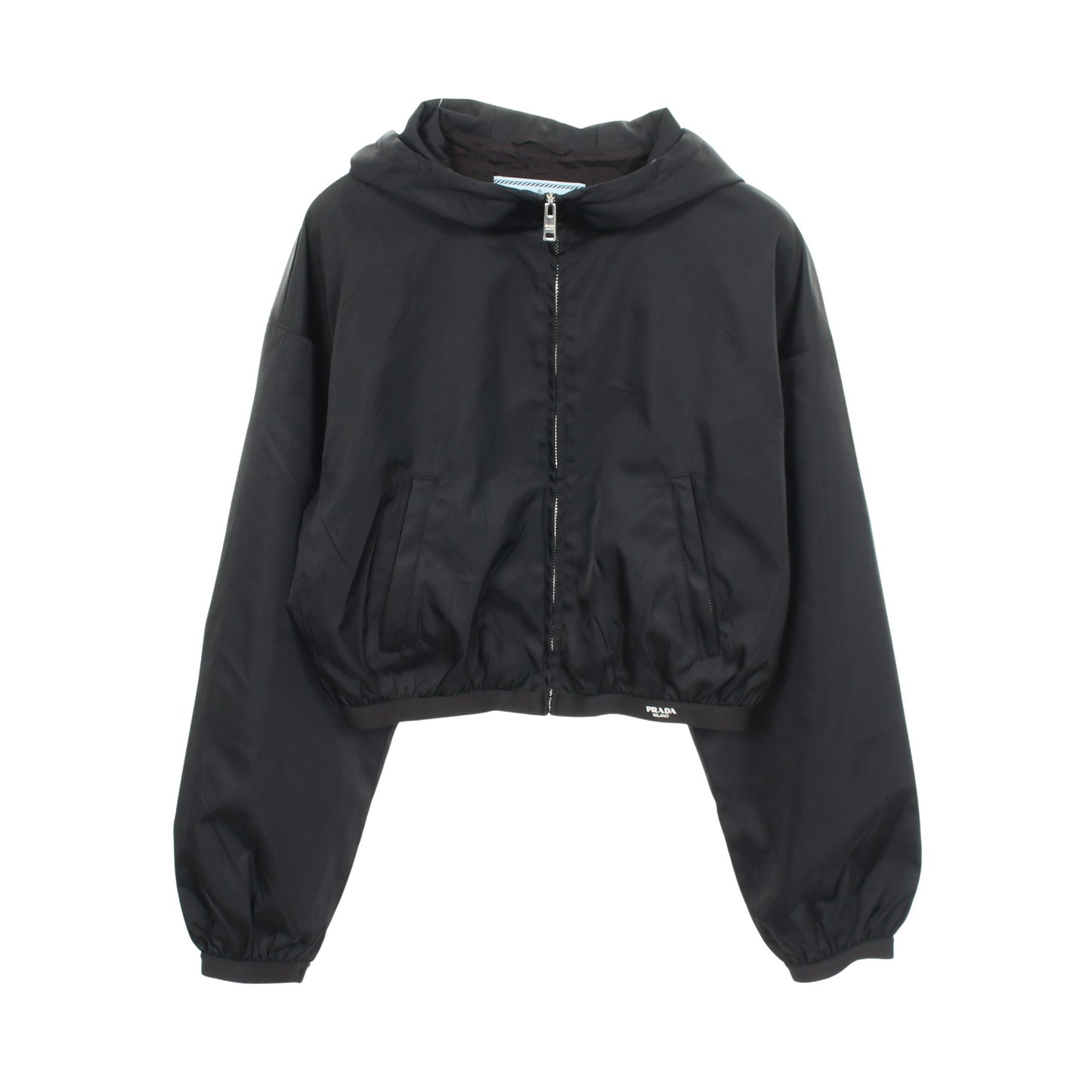 Re-Nylon クロップド フード付き ブルゾン ナイロン ブラック プラダ