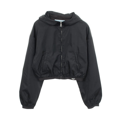 Re-Nylon クロップド フード付き ブルゾン ナイロン ブラック プラダ