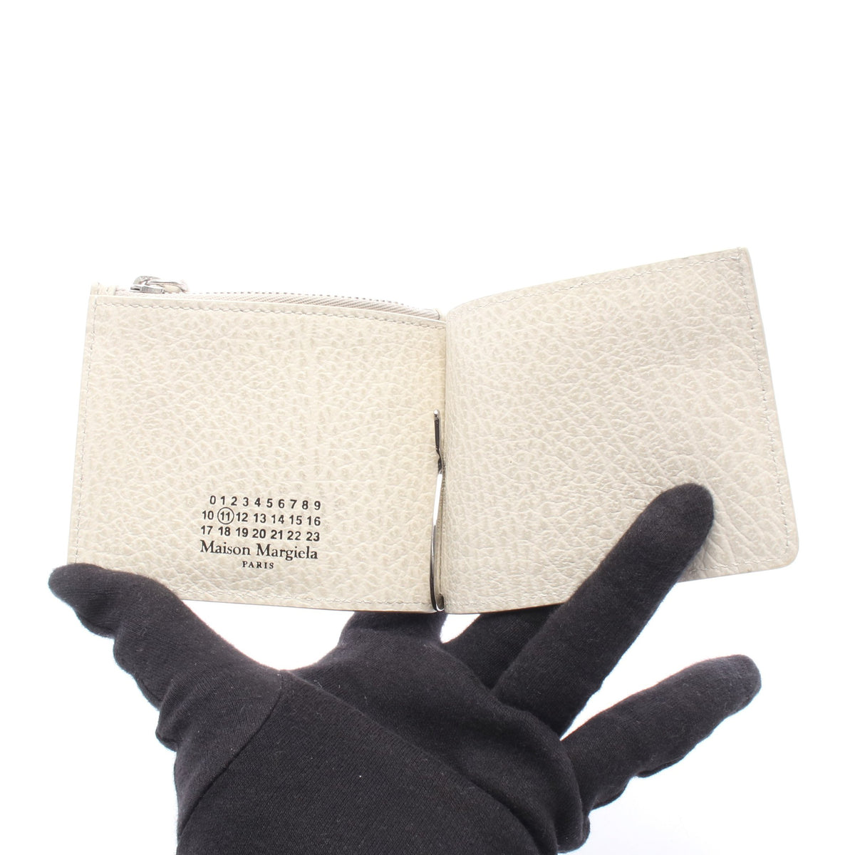 マネークリップ付き 二つ折り財布 レザー ホワイト メゾンマルジェラ11 財布・小物 Maison Margiela 11