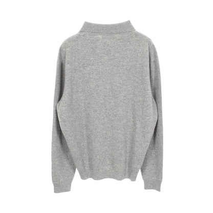 ロゴ 長袖ポロ ニット カシミヤ グレー ミュウミュウ