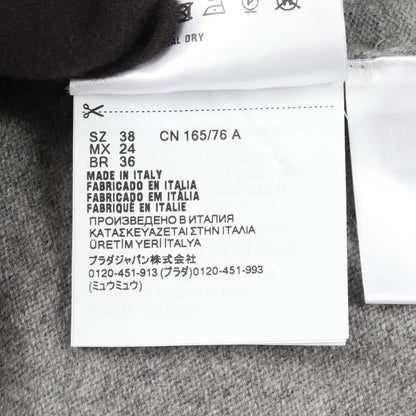 ロゴ 長袖ポロ ニット カシミヤ グレー ミュウミュウ