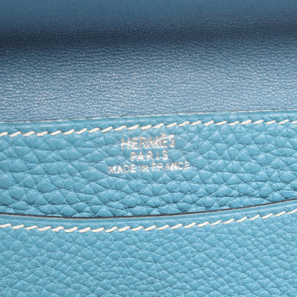 ドゴン ブルージーン カードケース 名刺入れ トゴ ブルー シルバー金具 □G刻印 エルメス