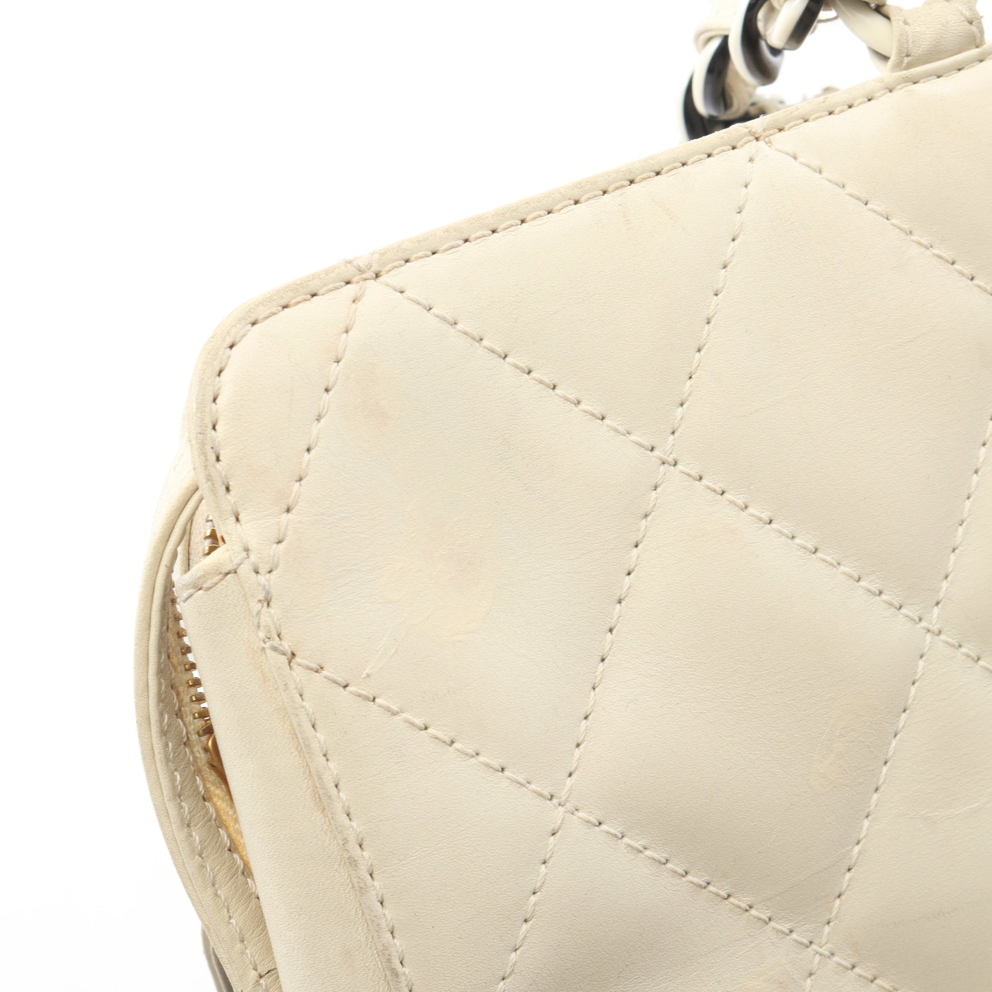 マトラッセ チェーンショルダーバッグ チェーントートバッグ レザー ホワイト シャネル バッグ CHANEL