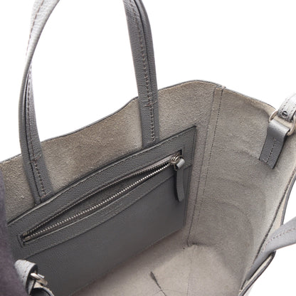 バーティカルカバ スモール 2WAY ハンドバッグ レザー グレー セリーヌ