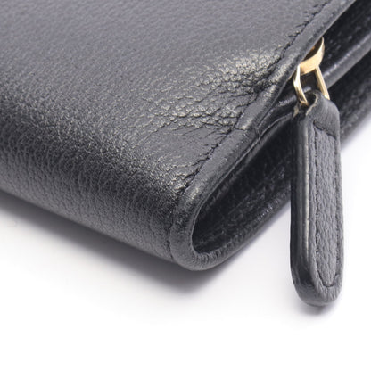 カメリア 二つ折り財布 レザー ブラック ゴールド金具 シャネル 財布・小物 CHANEL
