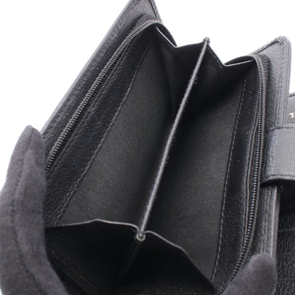カメリア 二つ折り財布 レザー ブラック ゴールド金具 シャネル 財布・小物 CHANEL