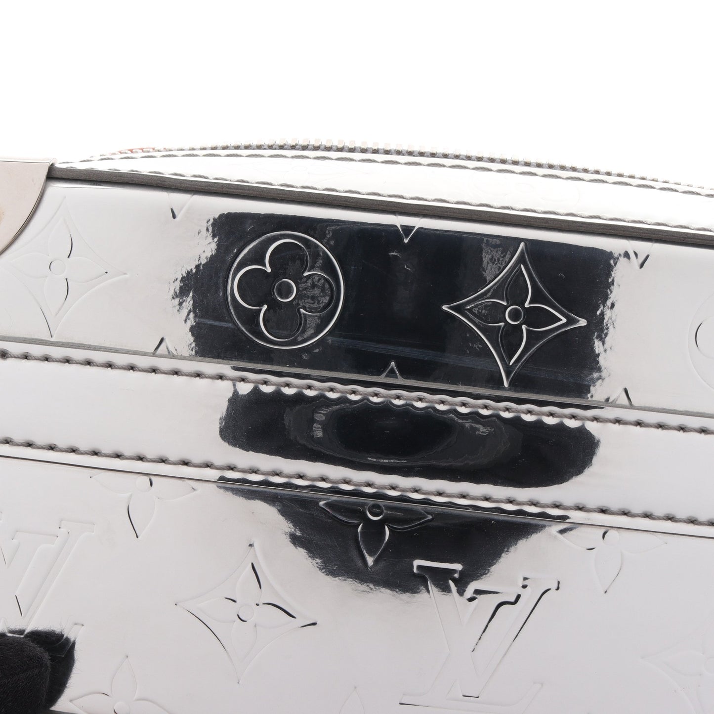 ハンドル ソフトトランク モノグラムミラー 2WAY ハンドバッグ レザー シルバー ルイヴィトン