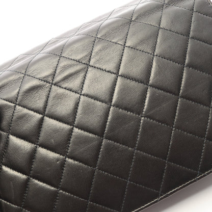 マトラッセ フルフラップ プッシュロック チェーンショルダーバッグ ラムスキン ブラック ゴールド金具 シャネル