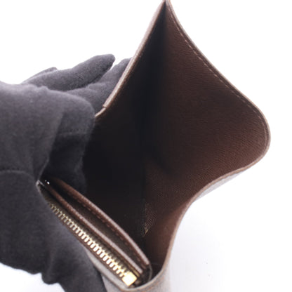 ポルト モネ ビエ トレゾール ダミエエベヌ 二つ折り財布 PVC レザー ブラウン ルイヴィトン