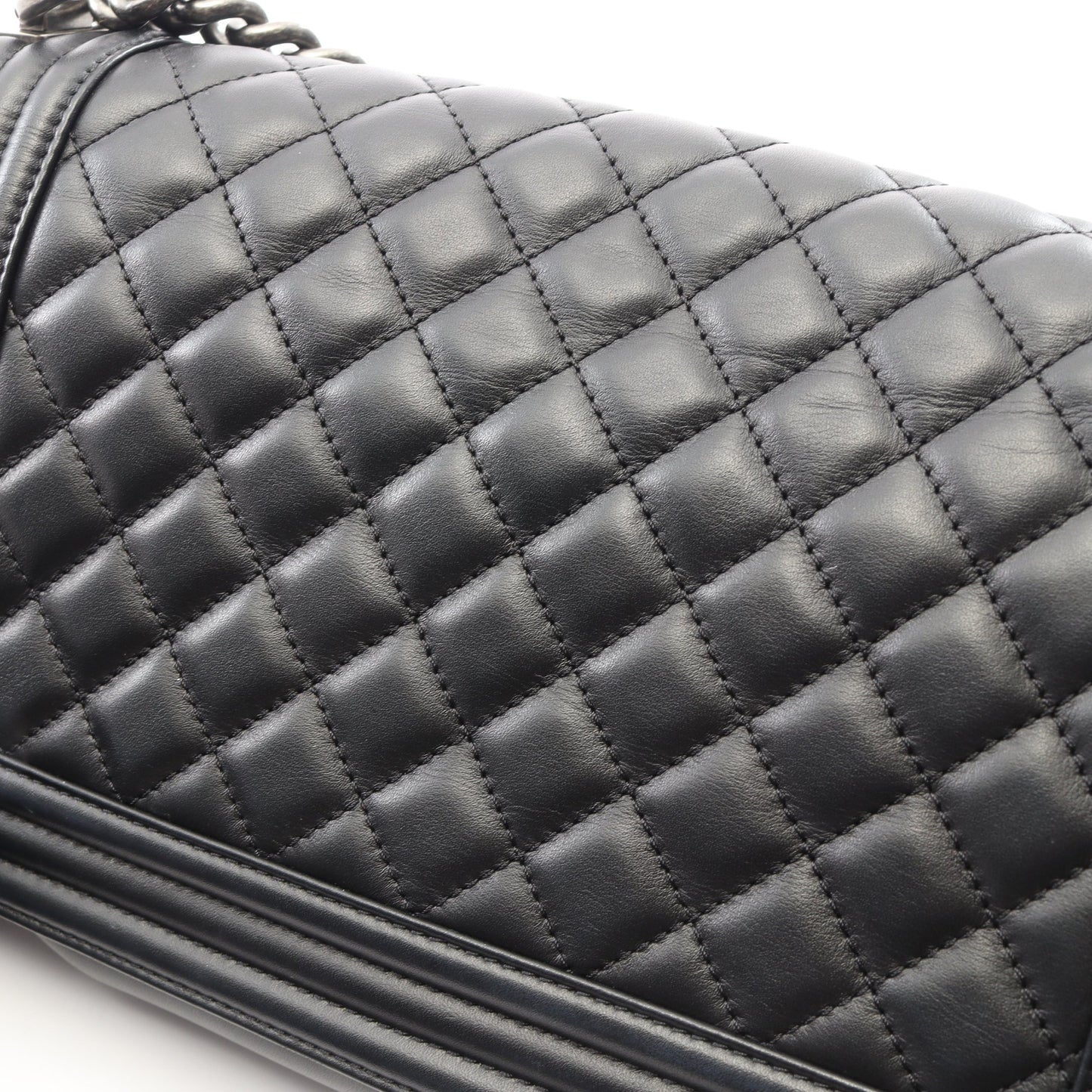 ボーイシャネル チェーンショルダーバッグ ラムスキン ブラック シルバー金具 シャネル