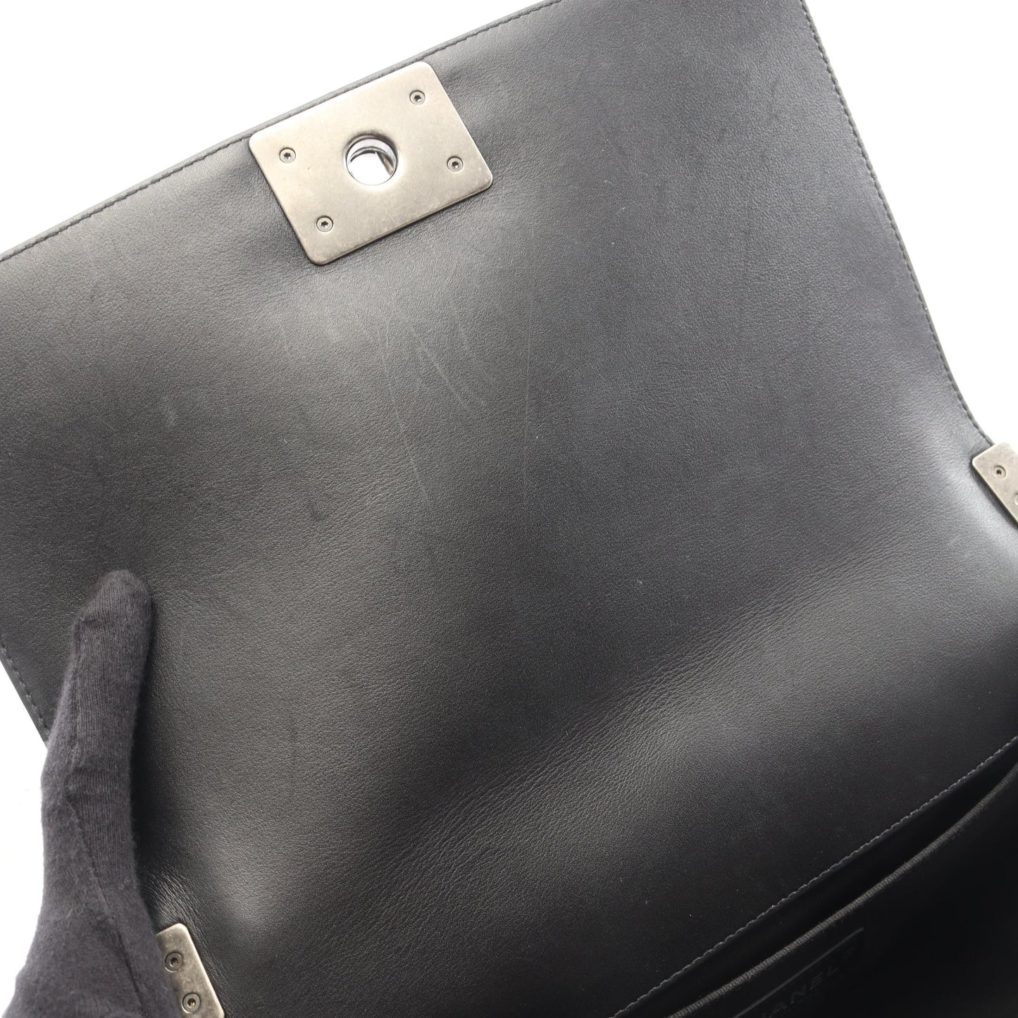ボーイシャネル チェーンショルダーバッグ ラムスキン ブラック シルバー金具 シャネル