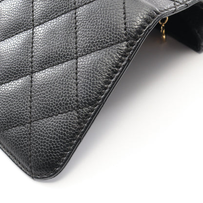 マトラッセ ハンドバッグ キャビアスキン ブラック ゴールド金具 シャネル バッグ CHANEL