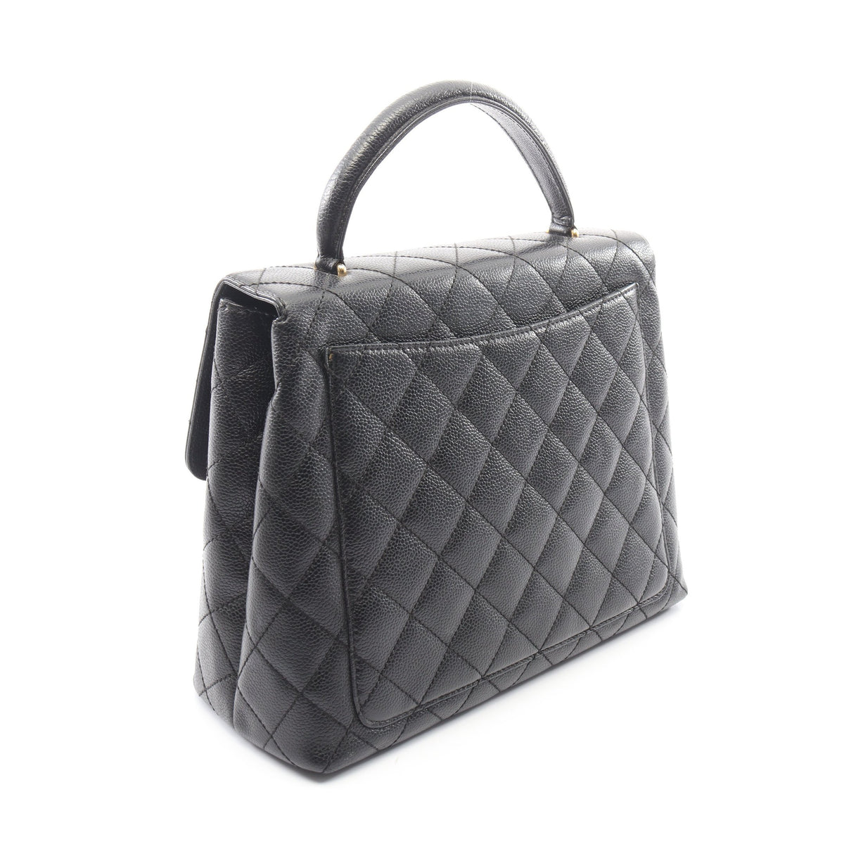 マトラッセ ハンドバッグ キャビアスキン ブラック ゴールド金具 シャネル バッグ CHANEL