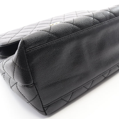 マトラッセ ハンドバッグ キャビアスキン ブラック ゴールド金具 シャネル バッグ CHANEL