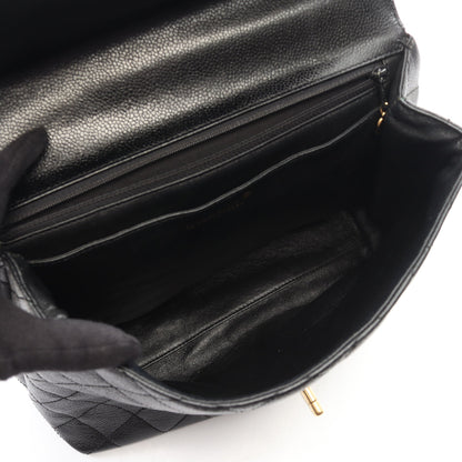 マトラッセ ハンドバッグ キャビアスキン ブラック ゴールド金具 シャネル バッグ CHANEL