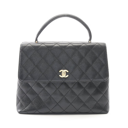 マトラッセ ハンドバッグ キャビアスキン ブラック ゴールド金具 シャネル バッグ CHANEL