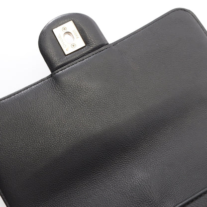 マトラッセ 2WAY チェーンショルダーバッグ キャビアスキン ブラック ゴールド金具 シャネル