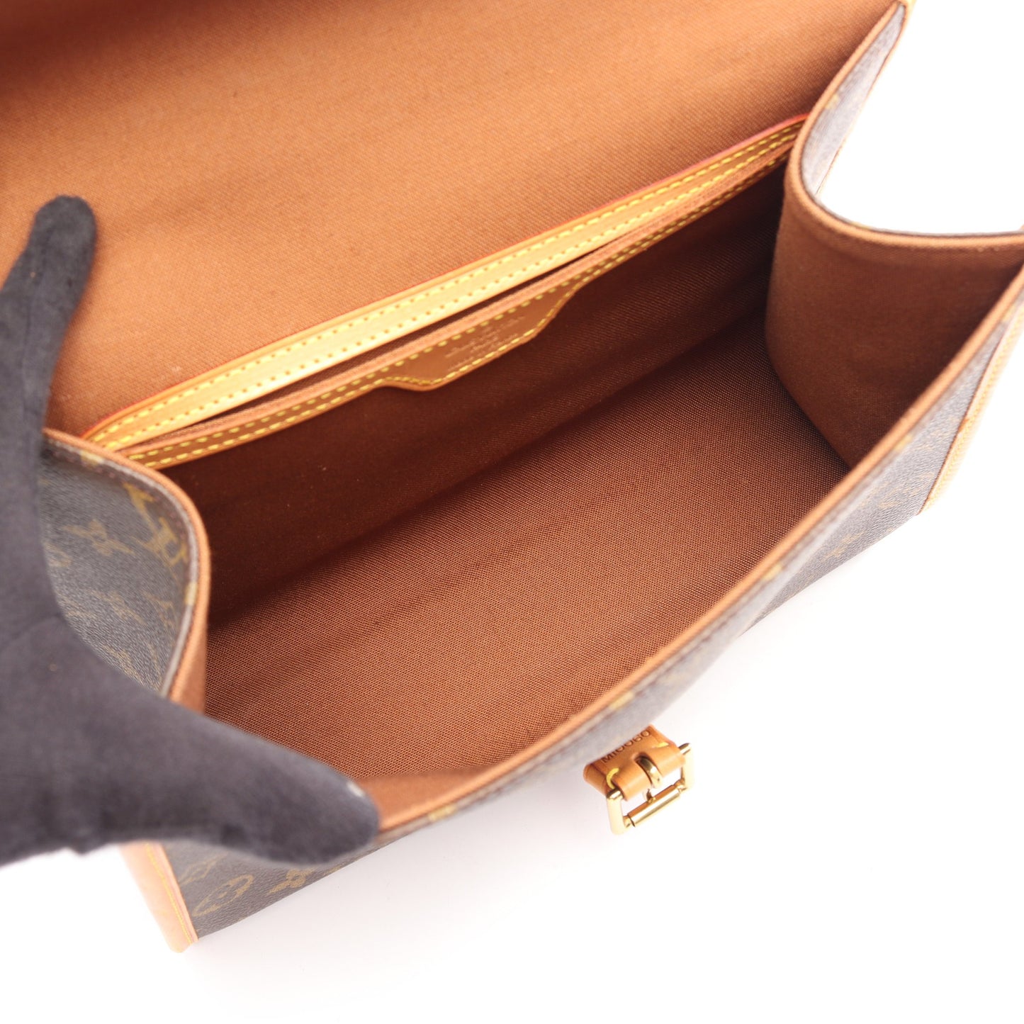 ベルエア モノグラム ハンドバッグ PVC レザー ブラウン ルイヴィトン バッグ LOUIS VUITTON