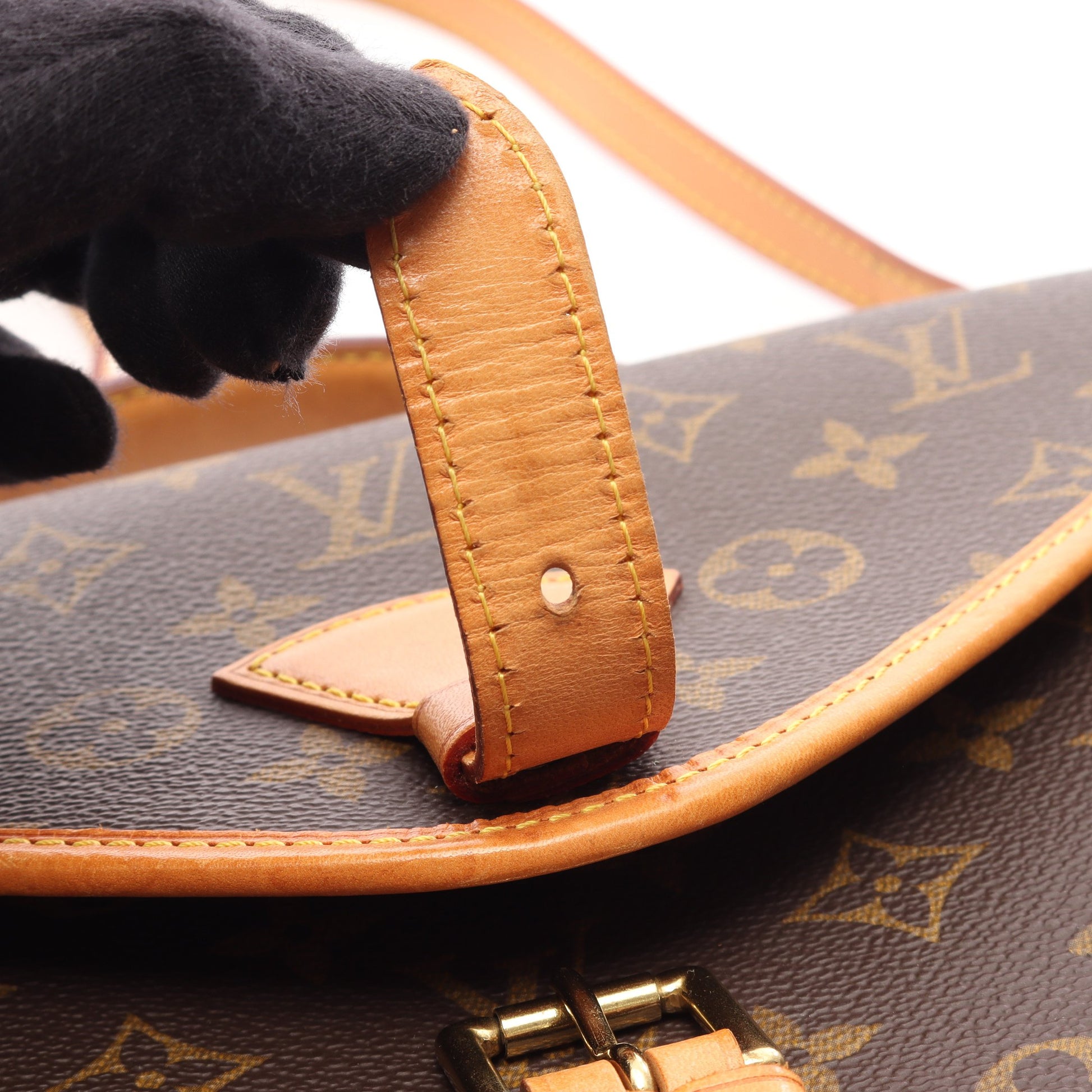 ベルエア モノグラム ハンドバッグ PVC レザー ブラウン ルイヴィトン バッグ LOUIS VUITTON