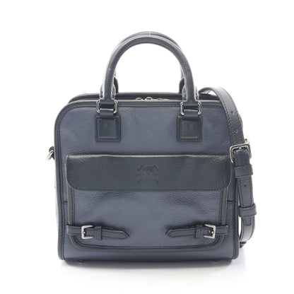 CRUZ クルス スモール ハンドバッグ ドット レザー ブルー ネイビー ロエベ