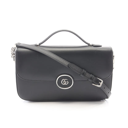 プチGG 2WAY ショルダーバッグ レザー ブラック グッチ