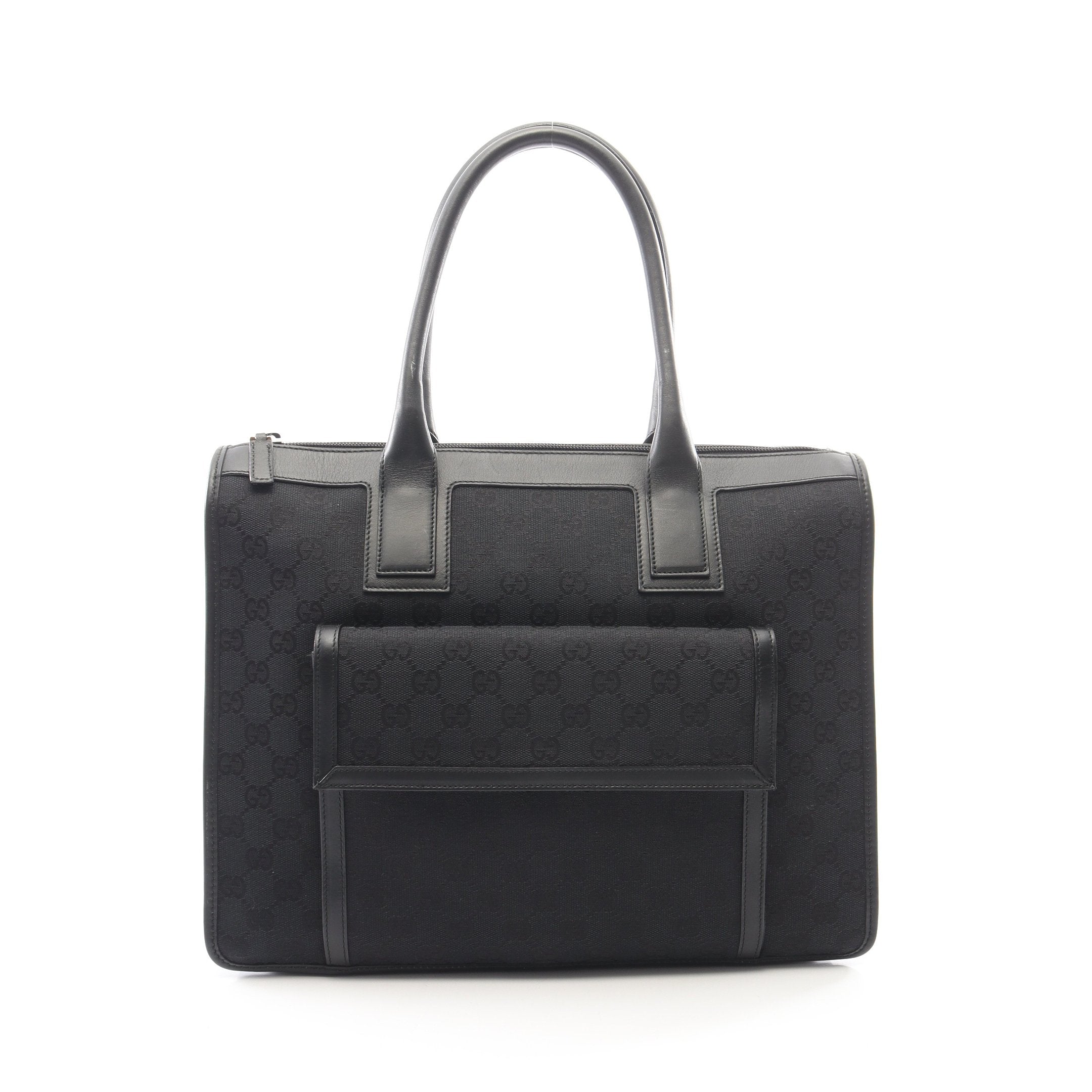 GUCCI GG柄 キャンバスビジネスバッグ ブラック GGキャンバス ハンドバッグ キャンバス レザー ブラック グッチ – RECLO