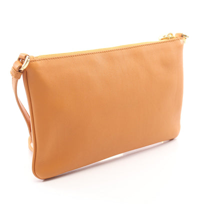 SOFT GRAIN ショルダーバッグ レザー オレンジ プラダ