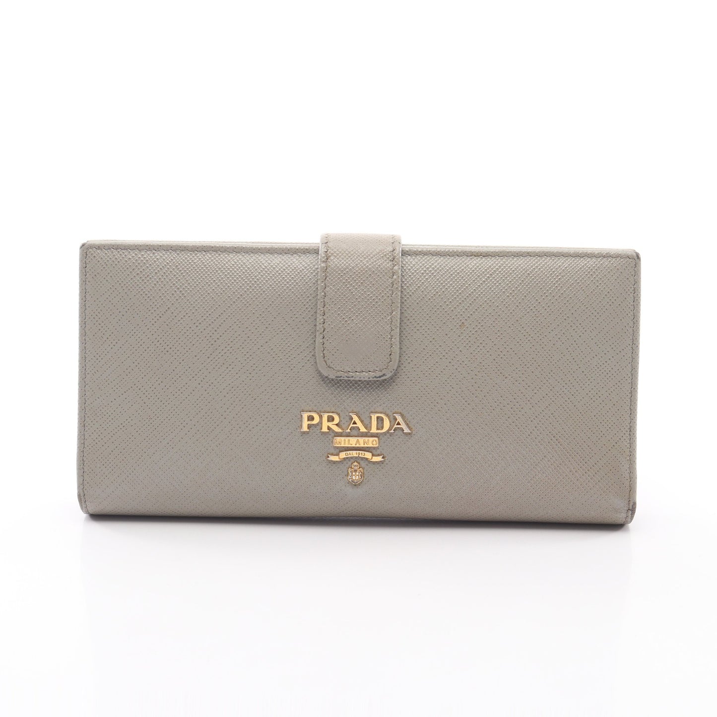 SAFFIANO MULTIC 二つ折り長財布 サフィアーノレザー グレーベージュ プラダ