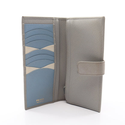 SAFFIANO MULTIC 二つ折り長財布 サフィアーノレザー グレーベージュ プラダ