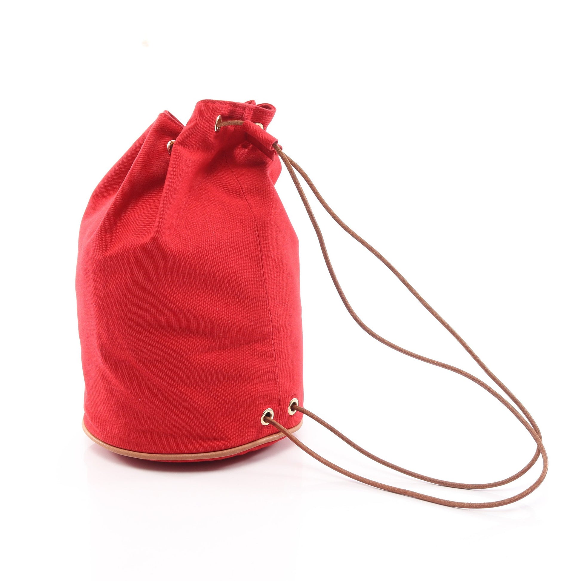 ポロションミミルPM ショルダーバッグ キャンバス レッド ゴールド金具 エルメス バッグ HERMES