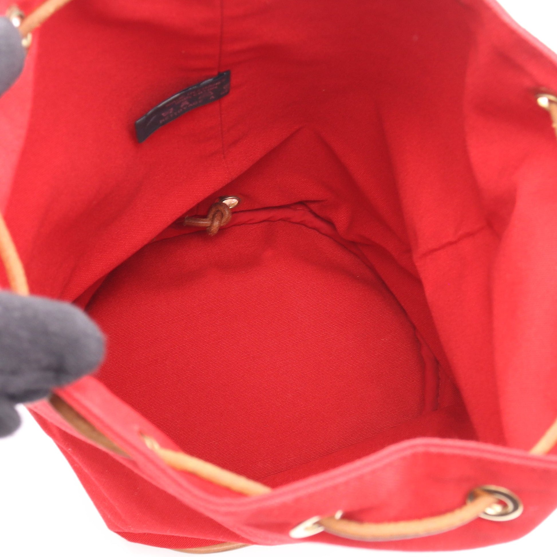 ポロションミミルPM ショルダーバッグ キャンバス レッド ゴールド金具 エルメス バッグ HERMES