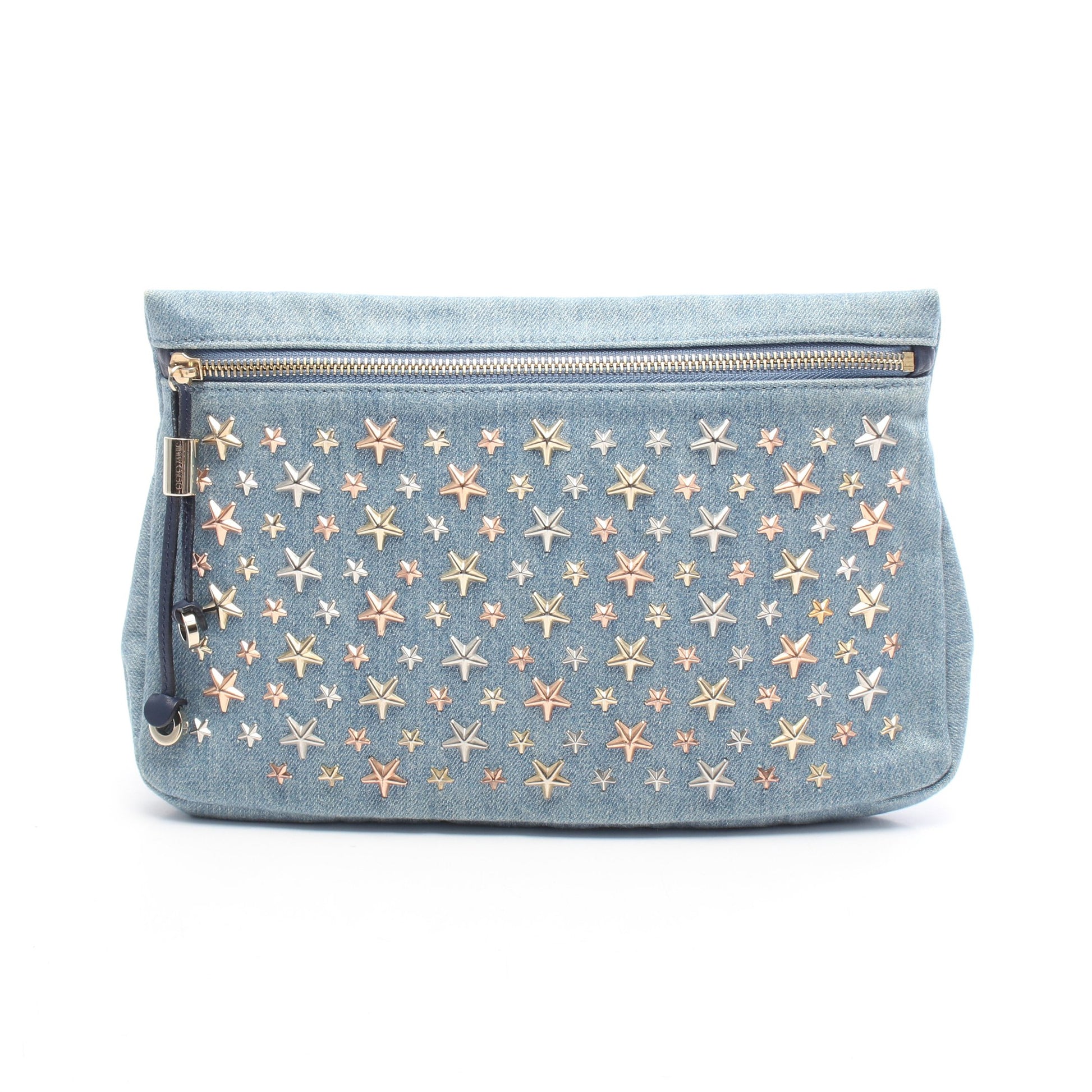 ZENA スタースタッズ クラッチバッグ デニム ブルー ジミーチュウ バッグ JIMMY CHOO